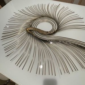 Best-priced 1980s Large Curtis Jere Brass Peacock Wall Sculpture